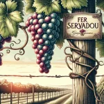 Raisin du cépage Fer Servadou sur une grappe, mettant en avant ses caractéristiques uniques.
