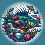 Corvina poisson frais sur un lit de glace, accompagné de garnitures colorées, prêt à être cuisiné dans un plat savoureux.