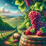 Raisins Mencía sur une vigne, illustrant les saveurs uniques du cépage Mencía vin.