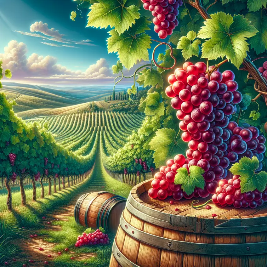 Raisins Mencía sur une vigne, illustrant les saveurs uniques du cépage Mencía vin.