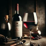 Verre de vin rouge Négrette avec une couleur profonde, accompagné de raisins et de fromages, illustrant les saveurs uniques et subtiles de ce cépage.