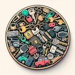 Image d'un trousseau de clés bien organisé, featuring des porte-clés colorés et personnalisés, illustrant des conseils pour optimiser et styliser son trousseau de clés.