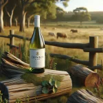 Un verre de Chenin Blanc rempli de vin jaune pâle, accompagné de grappes de raisins Chenin Blanc et d'ustensiles de dégustation sur une table en bois, représentant les caractéristiques et conseils de dégustation de ce vin.