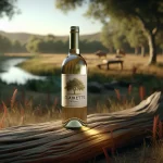 Bouteille de Clairette vin blanc accompagnée de verres de dégustation et de plats gourmets, illustrant ses arômes et accords culinaires.