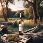 Verre de Furmint vin blanc hongrois dégusté en extérieur, mettant en valeur sa couleur dorée et des raisins Furmint sur la table.