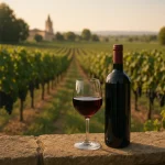 Vue de vignobles à Bordeaux ensoleillés.
