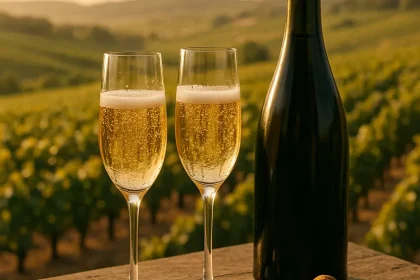 Verres de Champagne sur table festive élégante