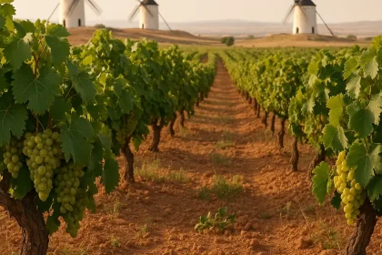 Vins de La Mancha dans un vignoble verdoyant