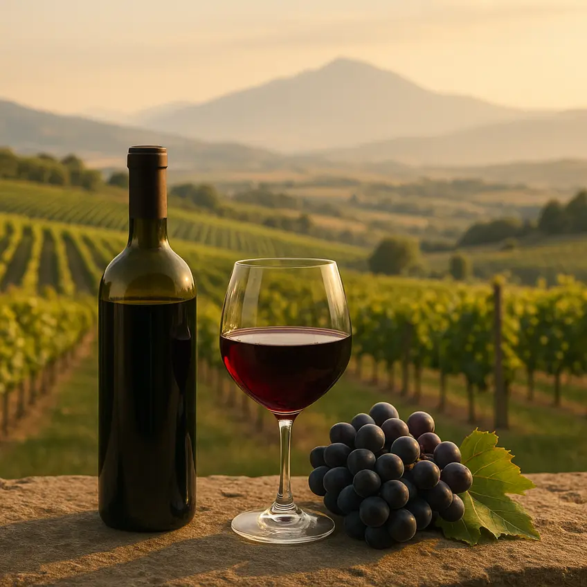 Vins des Abruzzes dans un paysage viticole