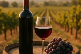 Vignes et bouteilles de Vin Alentejo