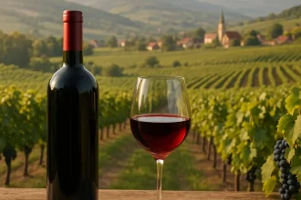 Vignoble ensoleillé représentant le vin Baden