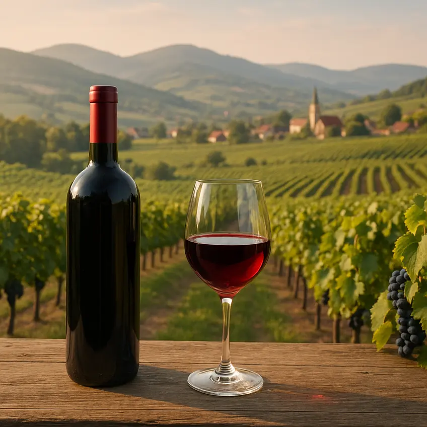 Vignoble ensoleillé représentant le vin Baden