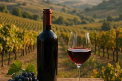 Vignobles de Bierzo et bouteilles de vin