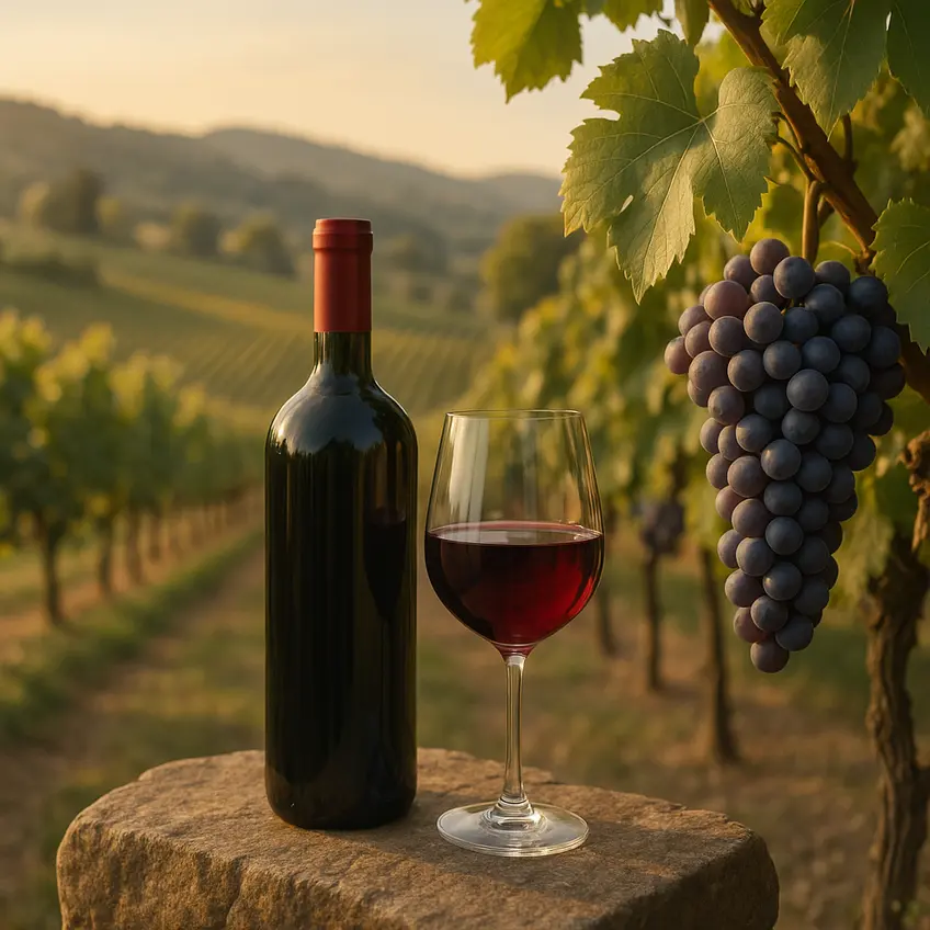 Vins Dao dans une cave ensoleillée.