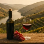 Vignobles de Vin Douro au coucher de soleil