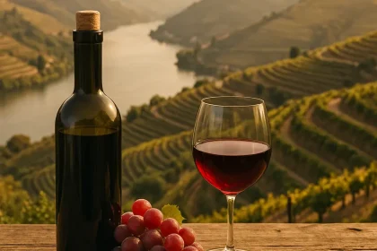 Vignobles de Vin Douro au coucher de soleil