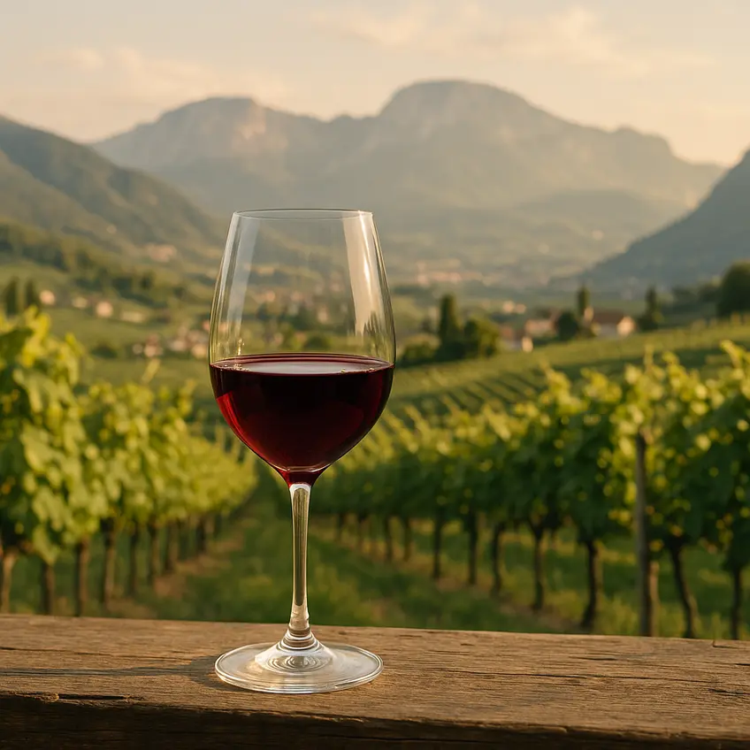 Vins Haut Adige dans un paysage viticole.