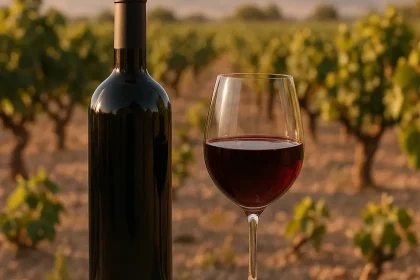 Vignes à Jumilla avec raisins mûrs.