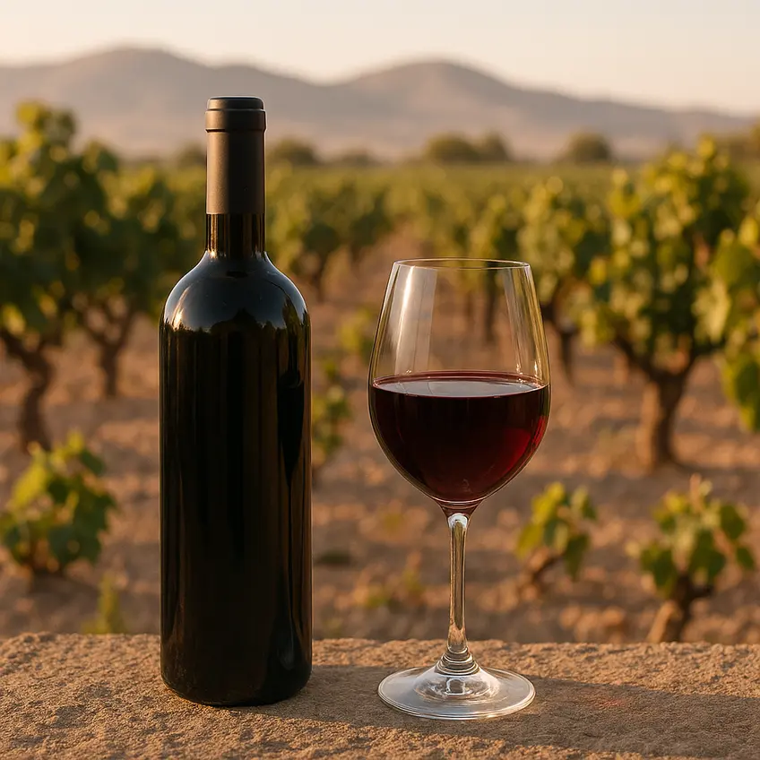 Vignes à Jumilla avec raisins mûrs.