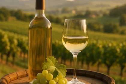 Caveau avec bouteilles de Vin Jura.