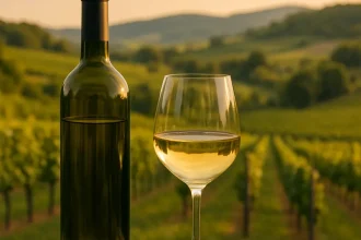 Vignes et bouteilles de vin Kamptal