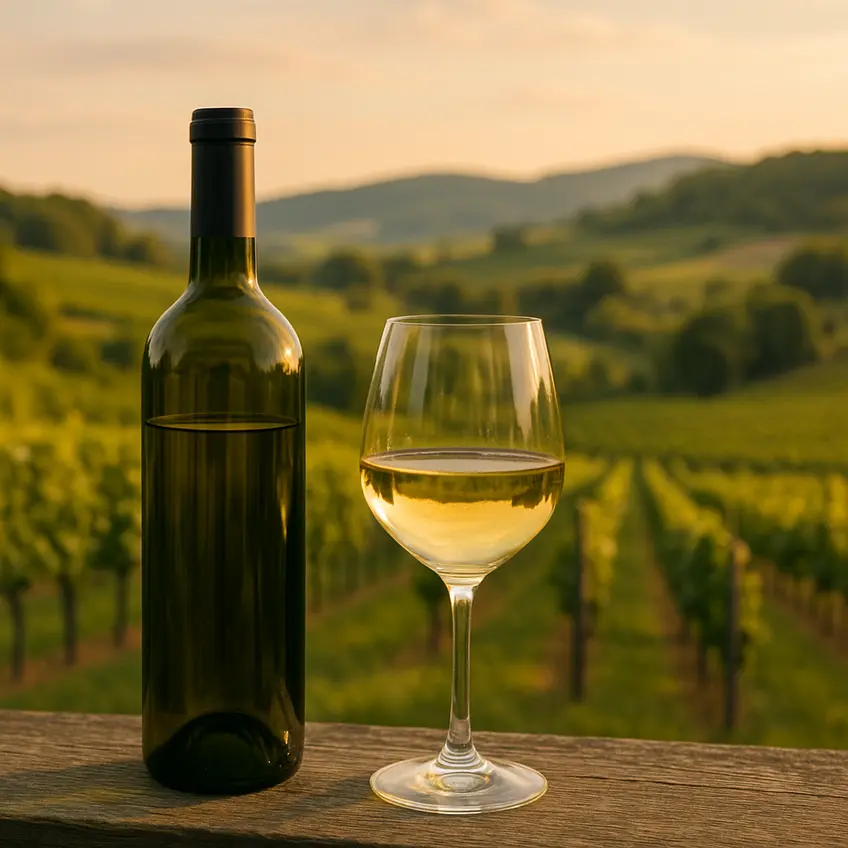 Vignes et bouteilles de vin Kamptal