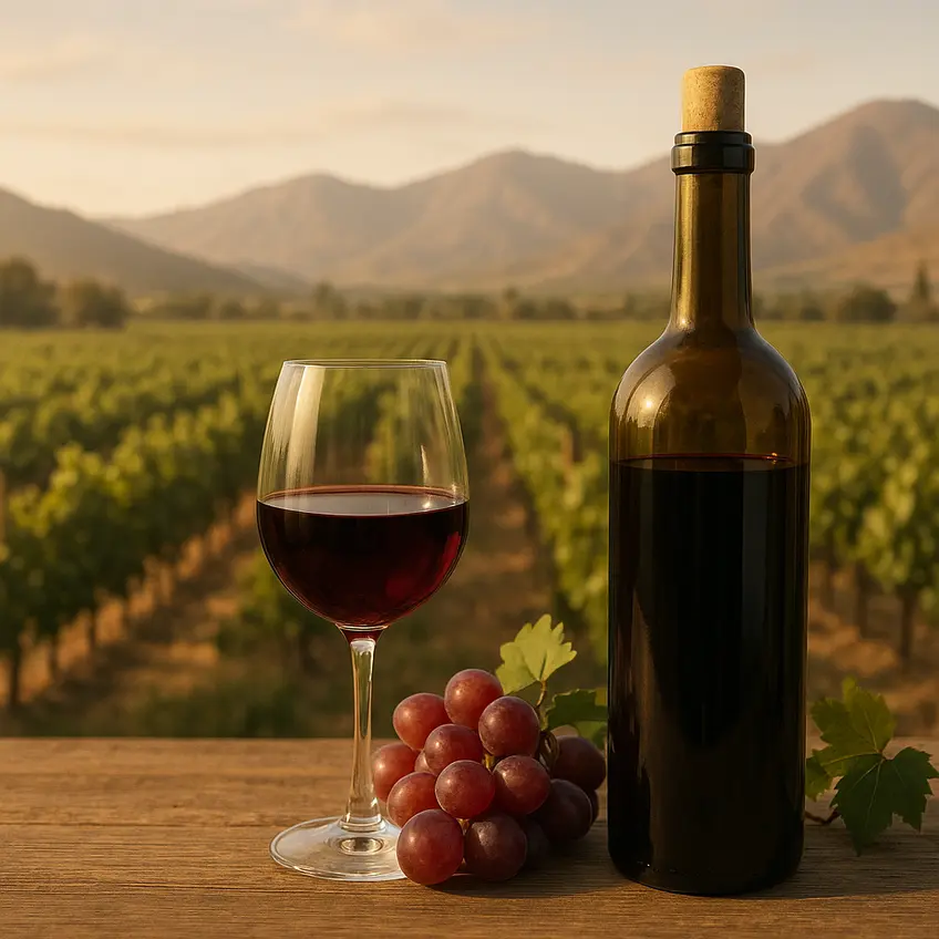 Verres de Vin Maipo et vignobles environnants