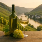 Vignoble de la Mosel avec raisins mûrs