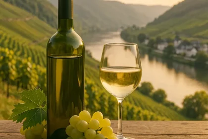 Vignoble de la Mosel avec raisins mûrs