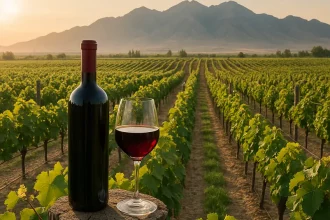 Vins de Ningxia dans un vignoble ensoleillé