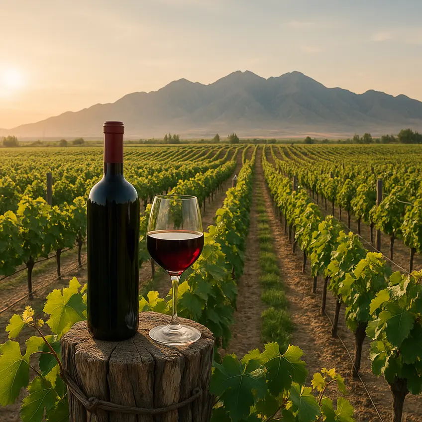 Vins de Ningxia dans un vignoble ensoleillé