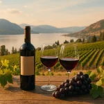Raisins du vignoble Vin Okanagan ensoleillé.