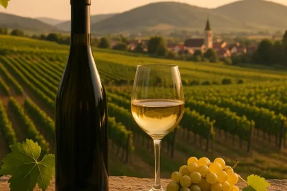 Vignes et bouteilles de Vin Pfalz