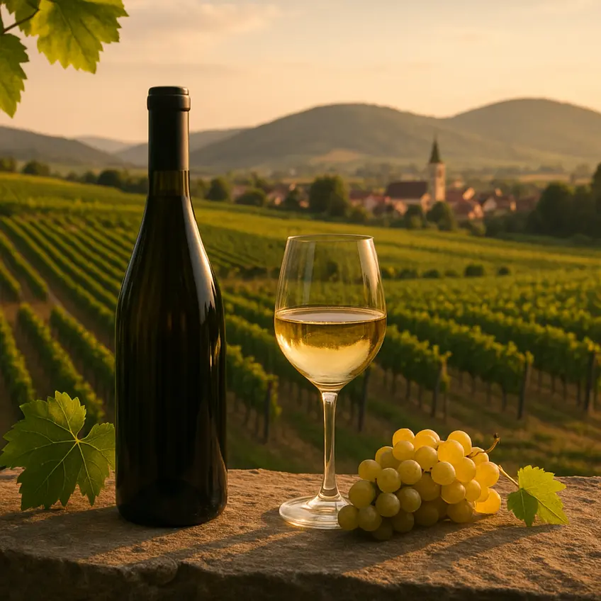 Vignes et bouteilles de Vin Pfalz