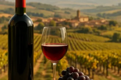 Bouteilles de vin Rioja sur une table.