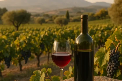Vins de Roussillon dans un vignoble ensoleillé
