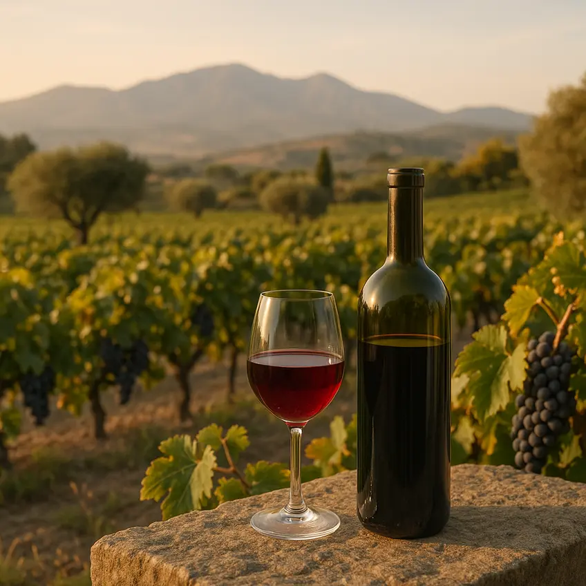 Vins de Roussillon dans un vignoble ensoleillé