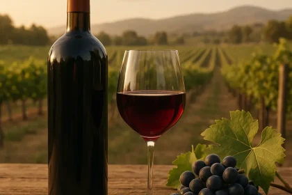 Vignoble offrant Vin Santa Barbara ensoleillé