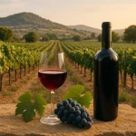 Raisins et bouteilles de Vin Sardaigne