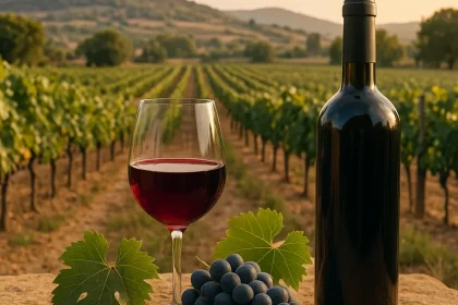 Raisins et bouteilles de Vin Sardaigne