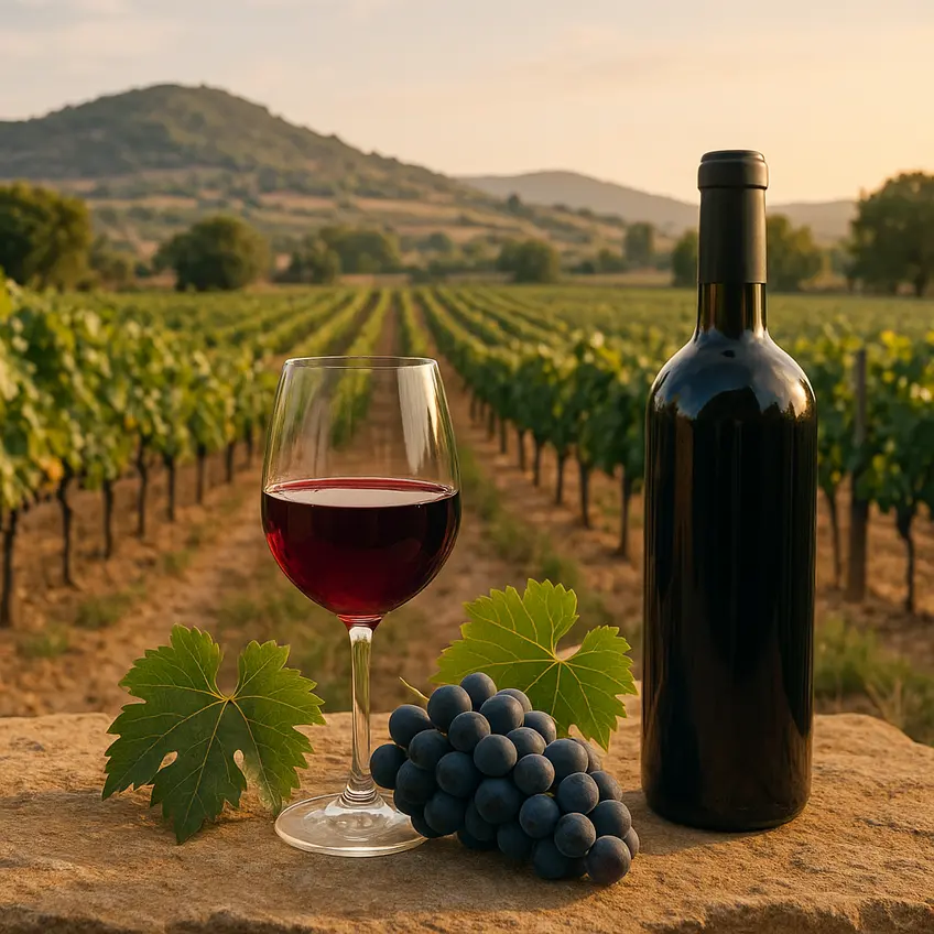 Raisins et bouteilles de Vin Sardaigne