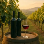 Vigne et bouteilles de vin Shandong