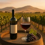 Vignoble et bouteilles de Vin Swartland