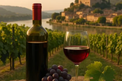 Vignobles et bouteilles de vin Valence